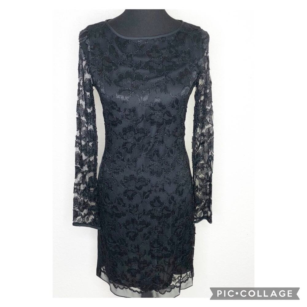 Diane‎ von Furstenberg New Zarita black lace overlay sheath dress size 8